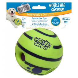 Brinquedo Interativo Bola Eletrônica para Cães Grande Porte, WOBBLE WAG GIGGLE WG071104, Azul