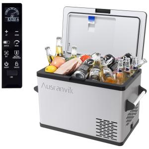 AUSRANVIK Cooler, Geladeira Elétrica Automotiva 45L Portátil, 12, 24V DC 100, 240V AC