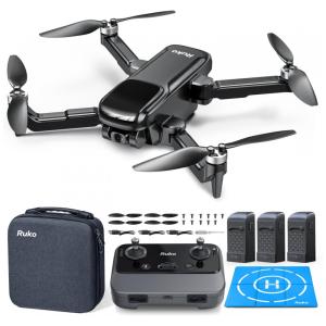 Drone com Câmera 4K para Adultos com 78 Min de Voo, GPS, Transmissão 5G e 3 Baterias, Ruko, Preto