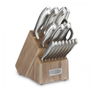 Conjunto de Facas com Afiador Embutido e Bloco de Bancada 17 Peças, CUISINART C77SSH 17P, Prateado