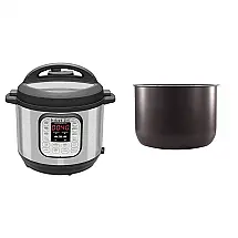 Panela de Pressão Elétrica em Cerâmica 7 em 1, 8L com 14 Predefinições e Painel de LED, 110V 700W, Instant Pot, Prata
