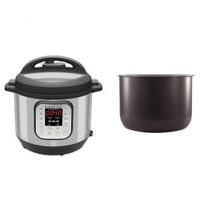 Panela de Pressão Elétrica em Cerâmica 7 em 1, 8L com 14 Predefinições e Painel de LED, 110V 700W, Instant Pot, Prata