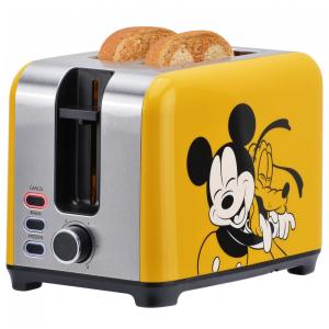 Torradeira 2 Fatias com Controle de Tostagem Ajustável e Botões Iluminados, 850W, Disney Mickey e Plutão
