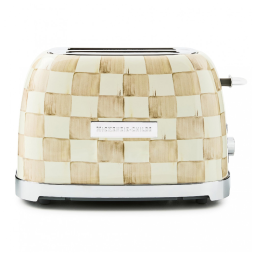 Torradeira 2 fatias MacKenzie-Childs Cherry Check bege e branca aço inox 850W 110V
