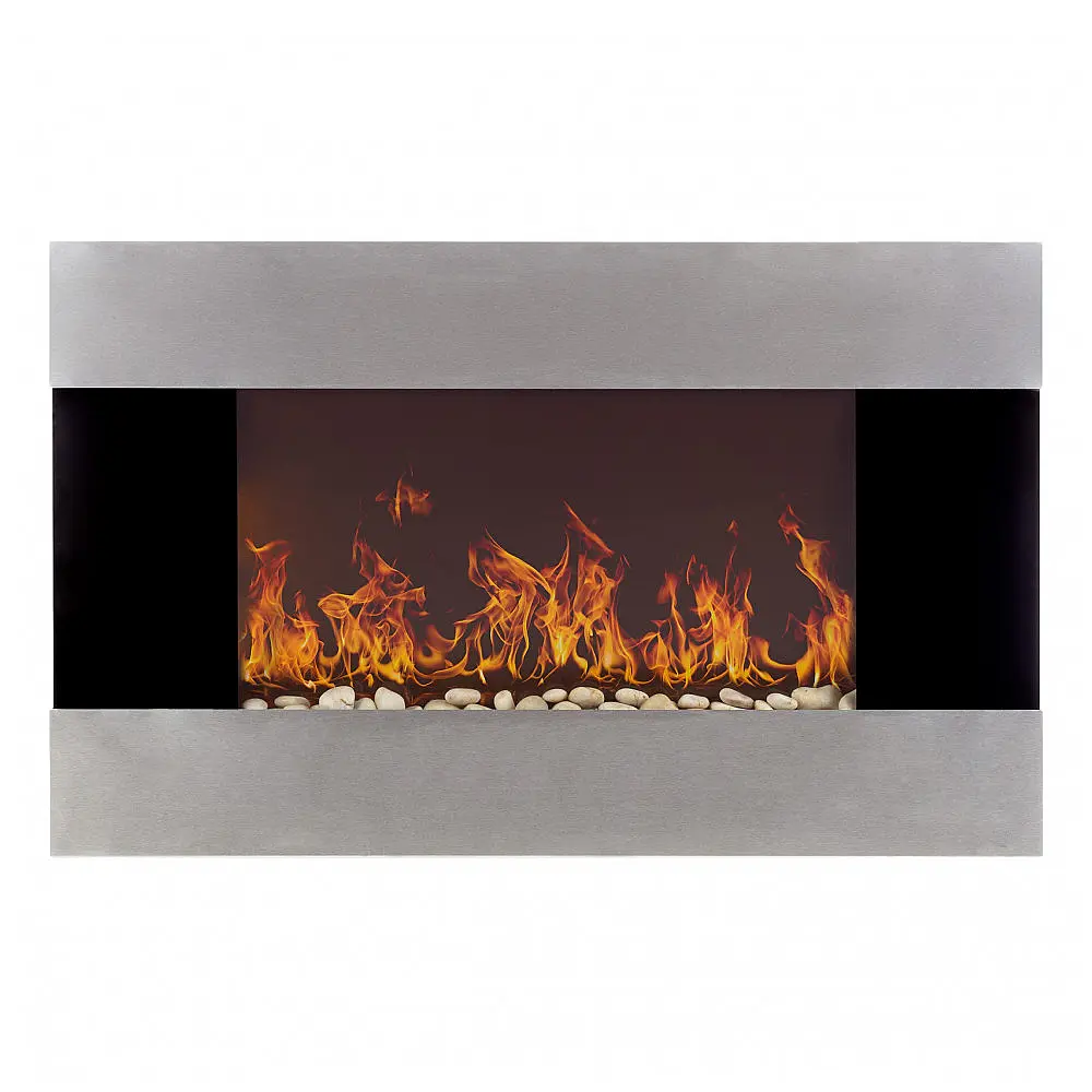 Lareira Elétrica de Embutir A55x91L, com Controle Remoto 2 Configurações, 1500W, 110v, NORTHWEST 80 EF421S, Preto