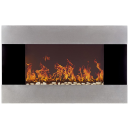 Lareira Elétrica de Embutir A55x91L, com Controle Remoto 2 Configurações, 1500W, 110v, NORTHWEST 80 EF421S, Preto