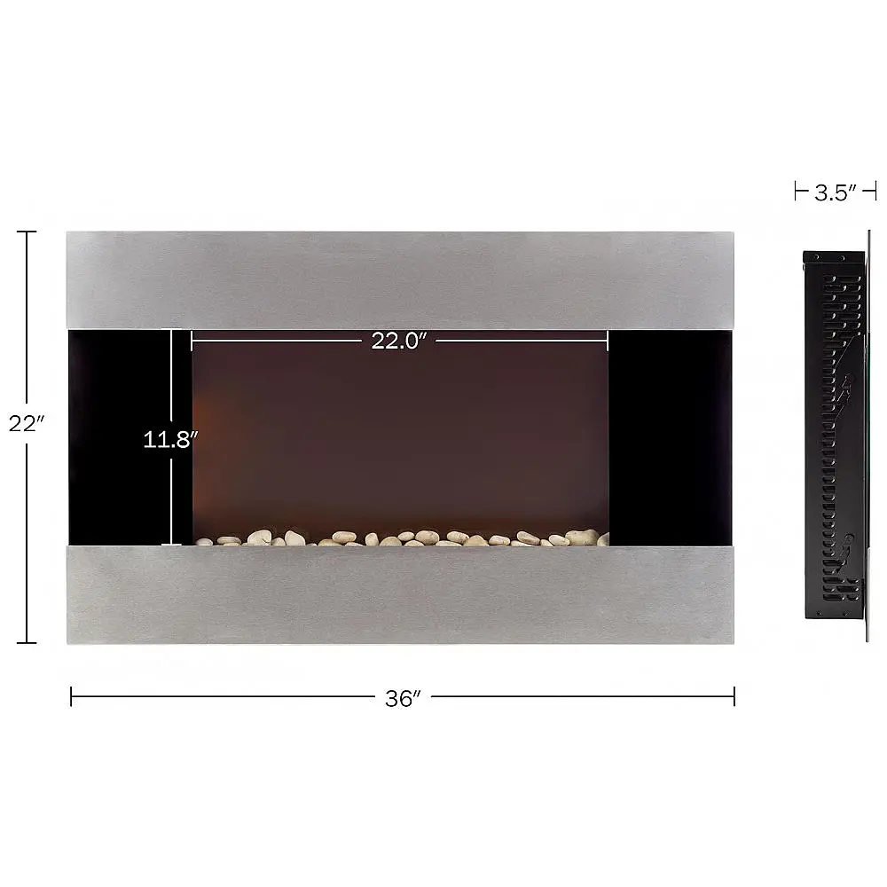 Lareira Elétrica de Embutir A55x91L, com Controle Remoto 2 Configurações, 1500W, 110v, NORTHWEST 80 EF421S, Preto — foto 2