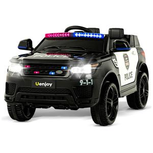 Carro, Carrinho Elétrico Bombeiro, à bateria 12V, com controle remoto, sirene, Led, USB Vel 5 km por hora, 3 a 6 anos, UENJOY, Laranja