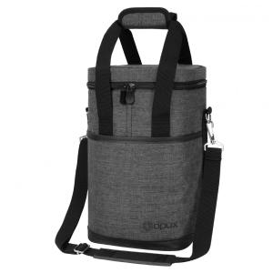 Bolsa Térmica Para Transporte de Vinhos OPUX até 4 Garrafas, Cinza Escuro
