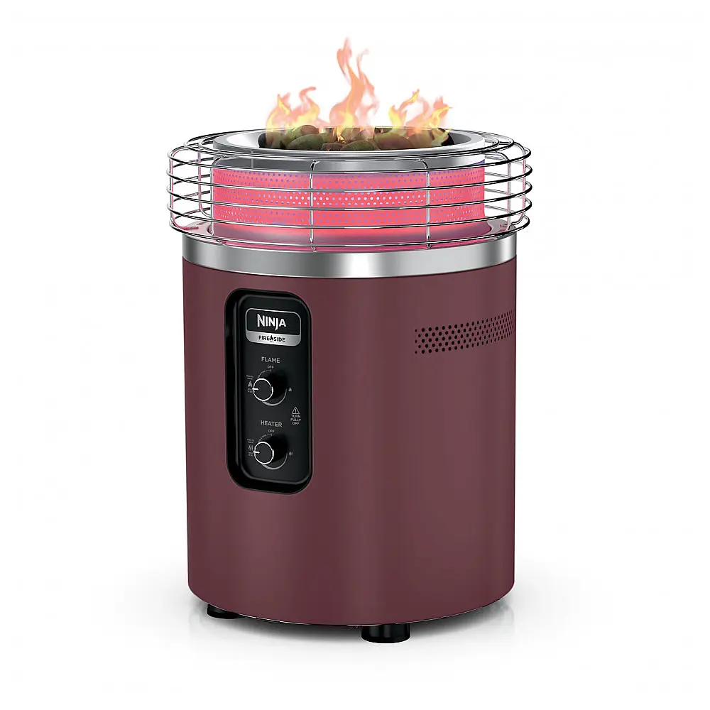 Ninja Fireside360 Aquecedor Externo Portátil com 3 Modos - Chama, Calor e Ambos - Para Jardim, Camping e Praia