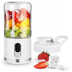 DmofwHi Liquidificador de Bancada Portátil 450 mL para Vitaminas, Recarregável, Branco