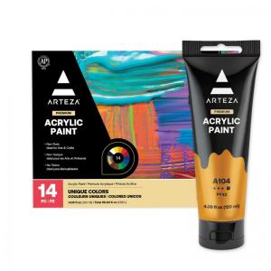 Kit de Tinta Acrílica Profissional com Cores Essenciais, 14 Peças, ARTEZA