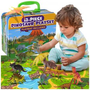 Conjunto de 12 Dinossauros Realistas Beyond Innoventions para Crianças com Tapete de Jogo e Caixa de Armazenamento - Beyond Innoventions