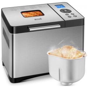 Panificadora Automática de Aço Inoxidável 19 em 1 para até 900g com 3 Tamanhos, 110V 550W, KBS, Prata