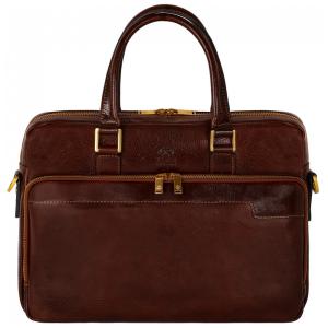 Bolsa, Maleta de Couro Masculina para Laptop, TIME RESISTANCE 5196701, Marrom