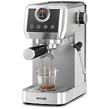 Máquina de Café Expresso 20 Bar com Vaporizador e Manômetro, 110V 1450W, wirsh, Aço Inoxidável
