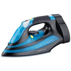 Ferro de Passar á Vapor com Cabo Retrátil, Desligamento Automático e Base de Cerâmica, 1200W, 110v, MARTISAN USSG 5001C, Azul