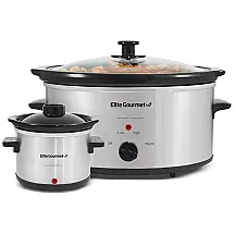 Panela Elétrica 4.7L Mini Panela Bônus 700 mL, 120W, 110v, ELITE GOURMET MST 500D, Prateado