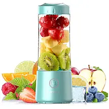 Liquidificador de Bancada Portátil 400 mL para Vitaminas, Recarregável, Turquesa, HOTSCH YE 01 NG 01, Azul turquesa