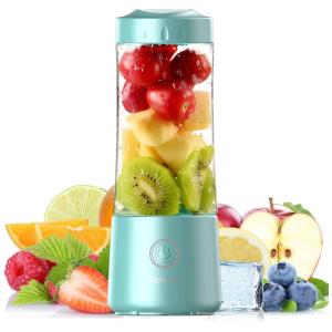 Liquidificador de Bancada Portátil 400 mL para Vitaminas, Recarregável, Turquesa, HOTSCH YE 01 NG 01, Azul turquesa