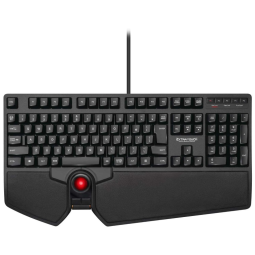 Teclado Ergonômico Sem Fio Recarregável Reduz a Tensão das Mãos com Controle de Polegar, ELECOM TK TB01UMBK, Preto