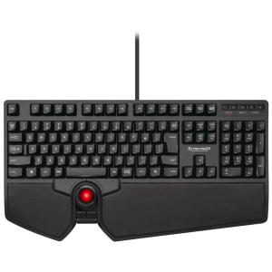 Teclado Ergonômico Sem Fio Recarregável Reduz a Tensão das Mãos com Controle de Polegar, ELECOM TK TB01UMBK, Preto