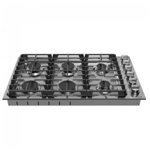 Cooktop a gás 91cm Empava inox 6 queimadores SABAF selados 72000BTU dual fuel GN/GLP ignição elétrica 110V
