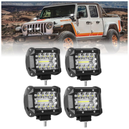 Farol de Milha LED Off Road 10cm 48W 7200 Lúmens Impermeável Suporte Ajustável 10 32V, YEEGO DIRECT, Preto