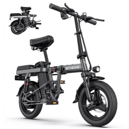 Bicicleta Elétrica Dobrável ENGWE T14, 350W, 60km de Autonomia, Pneus Antifuro 14", Suspensão Completa, 3 Modos de Pilotagem – Preta