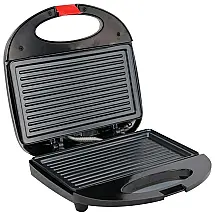 Sanduicheira Elétrica Antiaderente 2 Fatias, Aço Inox, 750W, 110v, RAXINBANG, Preto