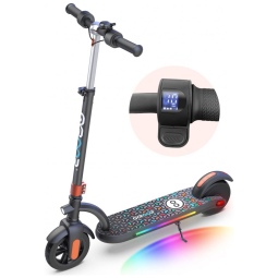 Patinete Elétrico para Crianças de 8 a 12 anos com Display de LED, Peso Max 80kg, Gyroor, Preto e Laranja