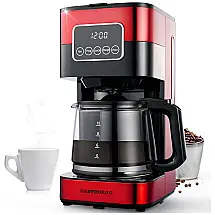 GASTRORAG Cafeteira Programável 10 Xícaras , Aço Inoxidável, 110V, Vermelha