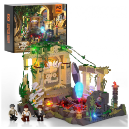 Kit de Construção O templo Arruinado da Selva 1242 Peças, para Crianças a Partir de 8 Anos, FUNWHOLE, Marrom