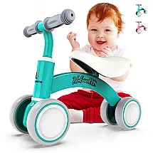 Bicicleta sem Pedal Infantil com 4 Rodas para Crianças de 1 a 4 Anos, URBANITE, Azul