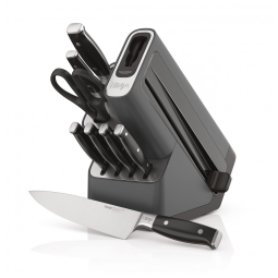 Conjunto de Facas com Afiador Embutido e Bloco de Bancada 9 Peças, NINJA K32009, Preto