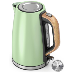 Chaleira Elétrica 1,7L em Aço Inoxidável com Indicador de Água, Desligamento Automático e Proteção Contra Fervura a Seco, 1500W