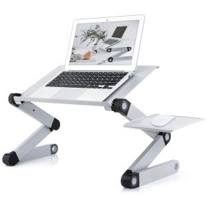 Suporte Ergonômico Laptop Dobrável Ajustável Até 44Cm, RAINBEAN, Prateado