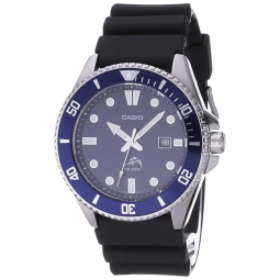 Relógio Masculino Diver Analógio de Quartzo em Aço Inoxidável, Modelo, CASIO MDV106B 2AV, Preto