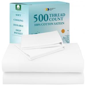 Conjunto de Lençóis de 500 Fios com Elástico, Tamanho Casal, Qualidade de Hotel de Luxo Extramacio, California Design Den