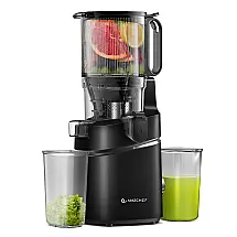 Centrifuga de Frutas com Alimentação Automática, sem BPA e Limpeza Fácil, 110V 250W, Amzchef, Preta
