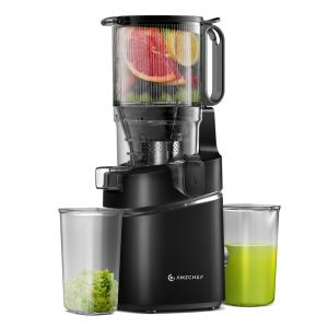Centrifuga de Frutas com Alimentação Automática, sem BPA e Limpeza Fácil, 110V 250W, Amzchef, Preta