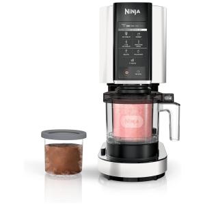 Ninja NC301 CREAMi Máquina de Sorvete Automática 473 mL de Capacidade com Painel de Controle e 7 Configurações, 110V, Branca