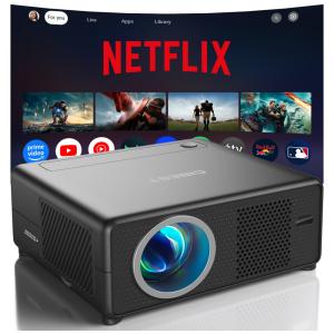 Projetor Mini CiBest Preto Suporte 1080P WiFi 6 Bluetooth Foco Elétrico AC201 12V (DC)