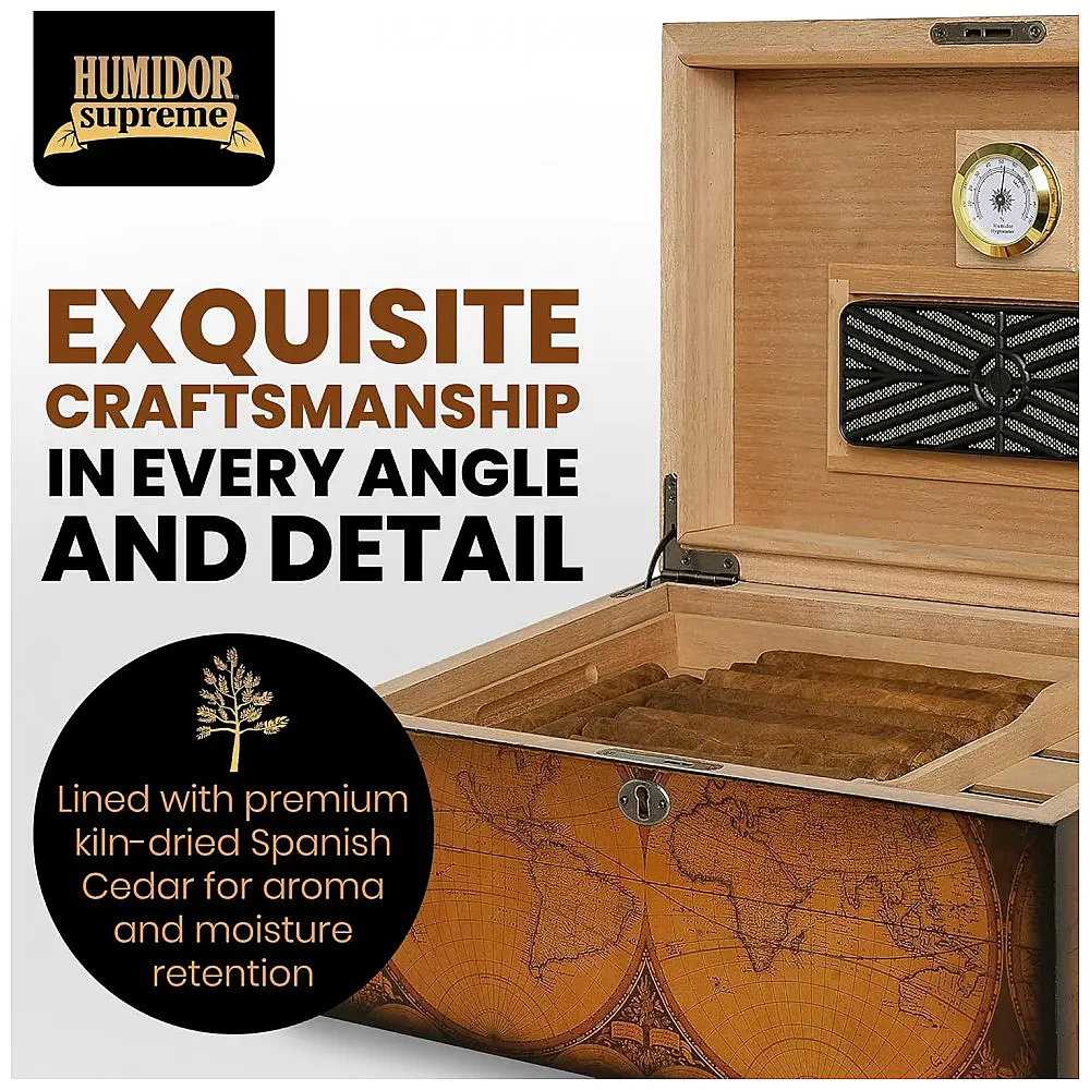 Humidor de Charutos Quality Importers Nogueira Antique Cedro Espanhol 100 Charutos — foto 3