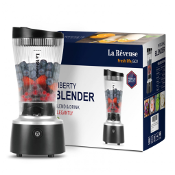 Liquidificador para Vitaminas 440mL com Copo Portátil de 440mL e sem BPA, 110V 250W, La Reveuse, Preto