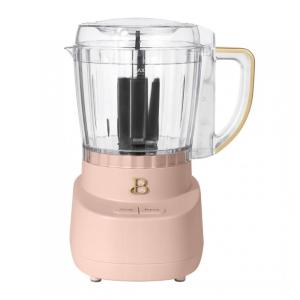 Processador de alimentos mini 3 xícaras com tigela de vidro rose, 250W e modos picar/purê, 110V