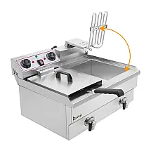 Fritadeira Elétrica Dupla Profissional 23 Litros de Capacidade, Aço Inoxidável, 110V 3400W, Zokop