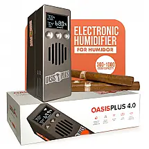 Umidificador Eletrônico Cigar Oasis Plus 4.0 Marrom Display LCD Sensor Touch 110V