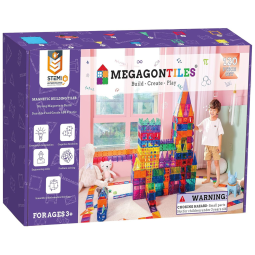 MegagonTiles Kit de Construção Geométrico Educativo 120 Peças, para Crianças a Partir de 3 Anos