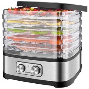 Desidratador de Alimentos, 5 Bandejas, e Transparente, 110v, EVERUS 21, Prateado
